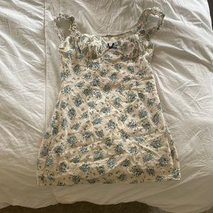 Blue floral mini dress